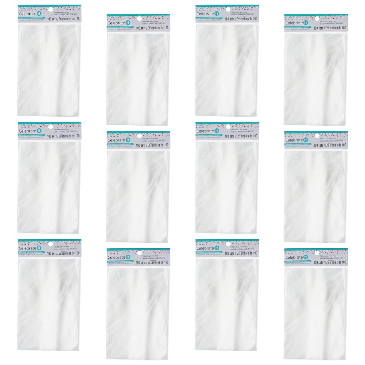 12 Packs: 100 ct. (1,200 total) Clear Treat Bags by Celebrate It®
